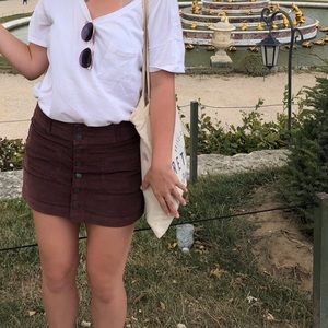 FreePeople Corduroy Button Up Mini Skirt - Size 26